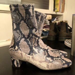Stewart Weitzman Snake Skin Booties
